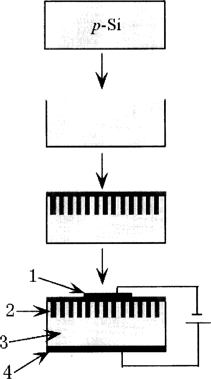 Heterojunction pn diode based on silicon nanoline and producing method thereof