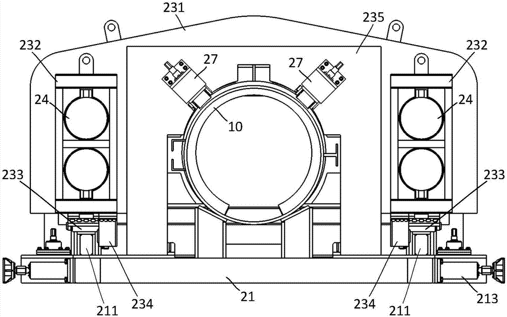 Main jacking device for pipe jacking construction through pipe-roofing underground excavation method