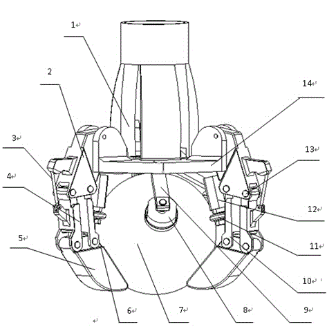 End actuator with enveloping and sphere-like melon and fruit rotating functions