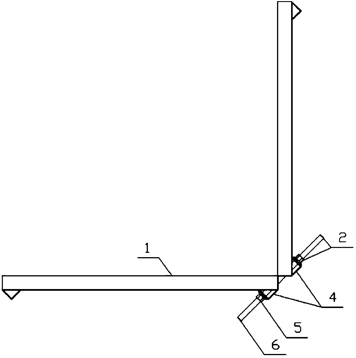 Shear wall mold board external corner counter-pulling device