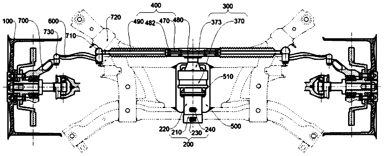 Novel rear wheel active steering device and control method thereof