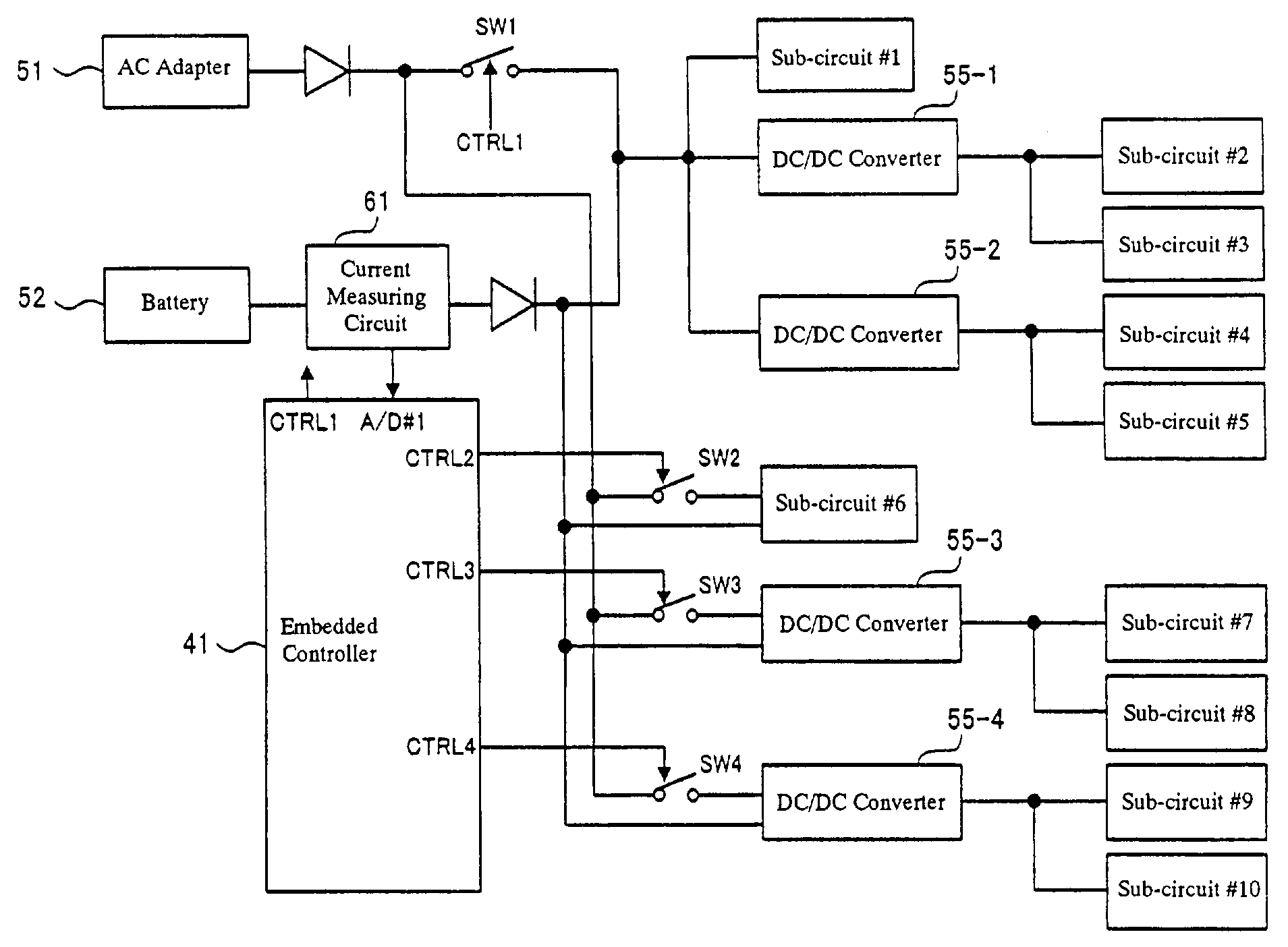 Electrical apparatus, computer, and power switching method