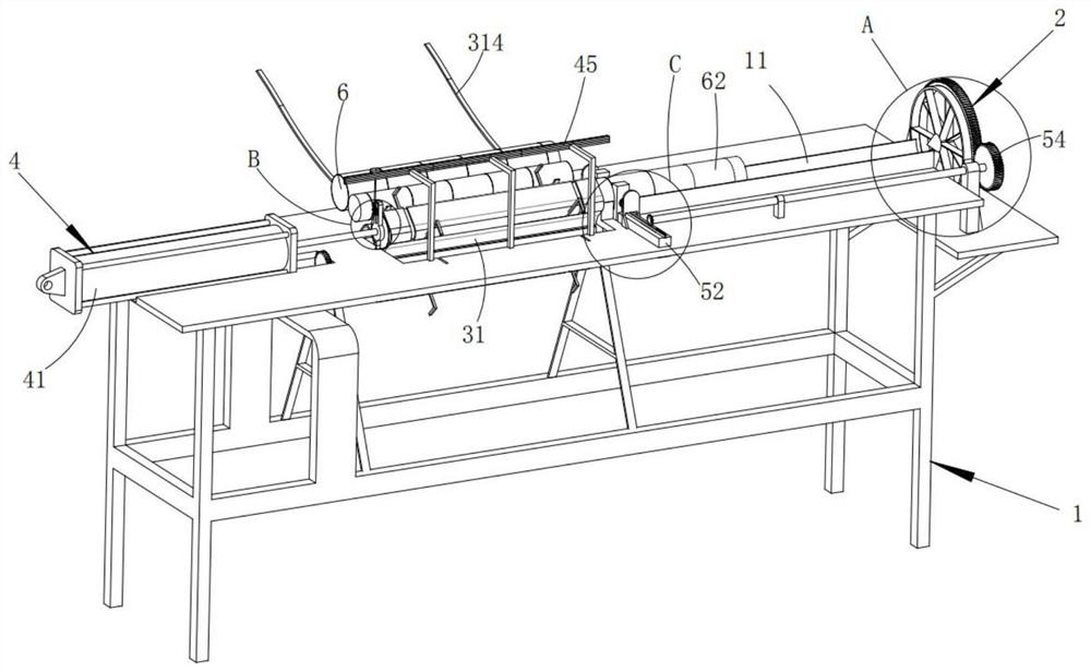 Continuous chipping process for bamboo tubes