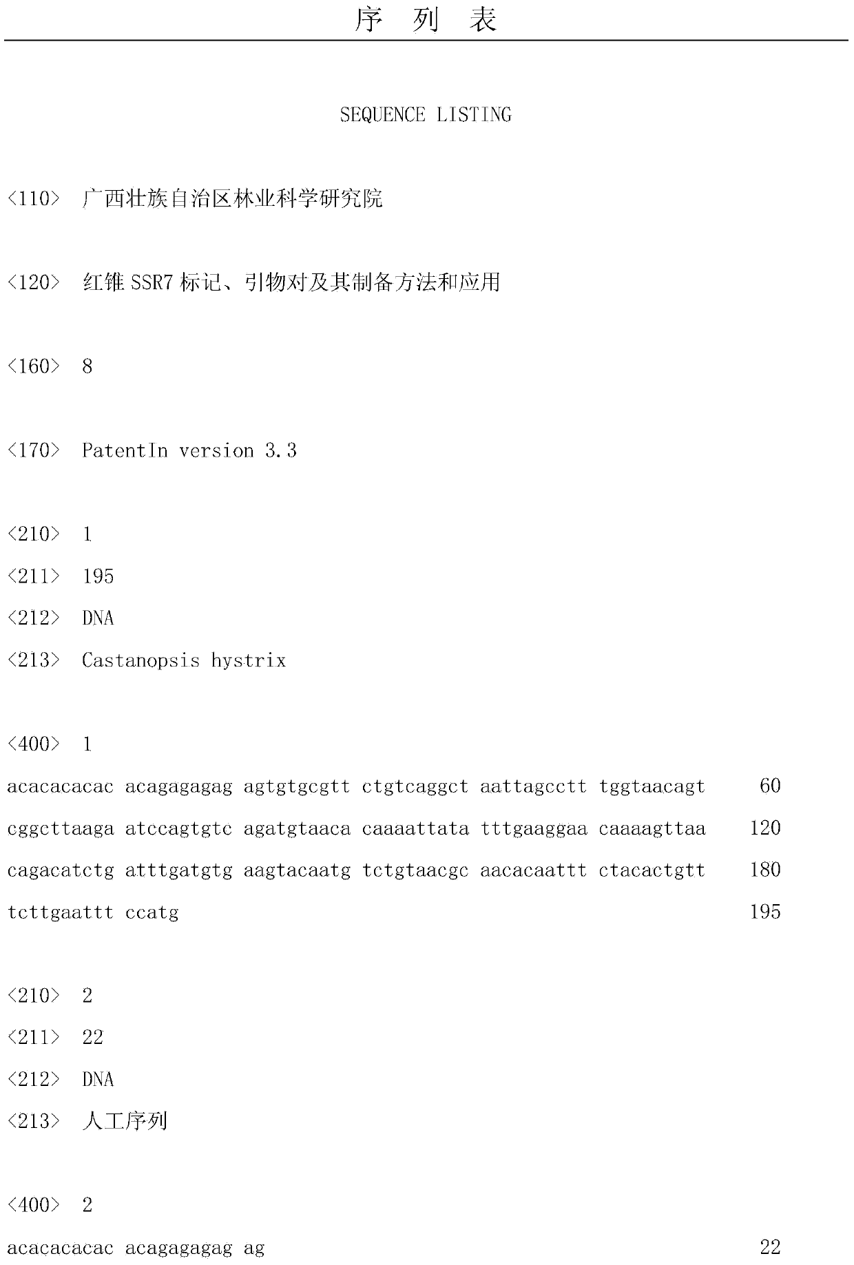 Primer pair, castanopsis hystrix SSR7 (Simple Sequence Repeat 7) marker and preparation method and application thereof