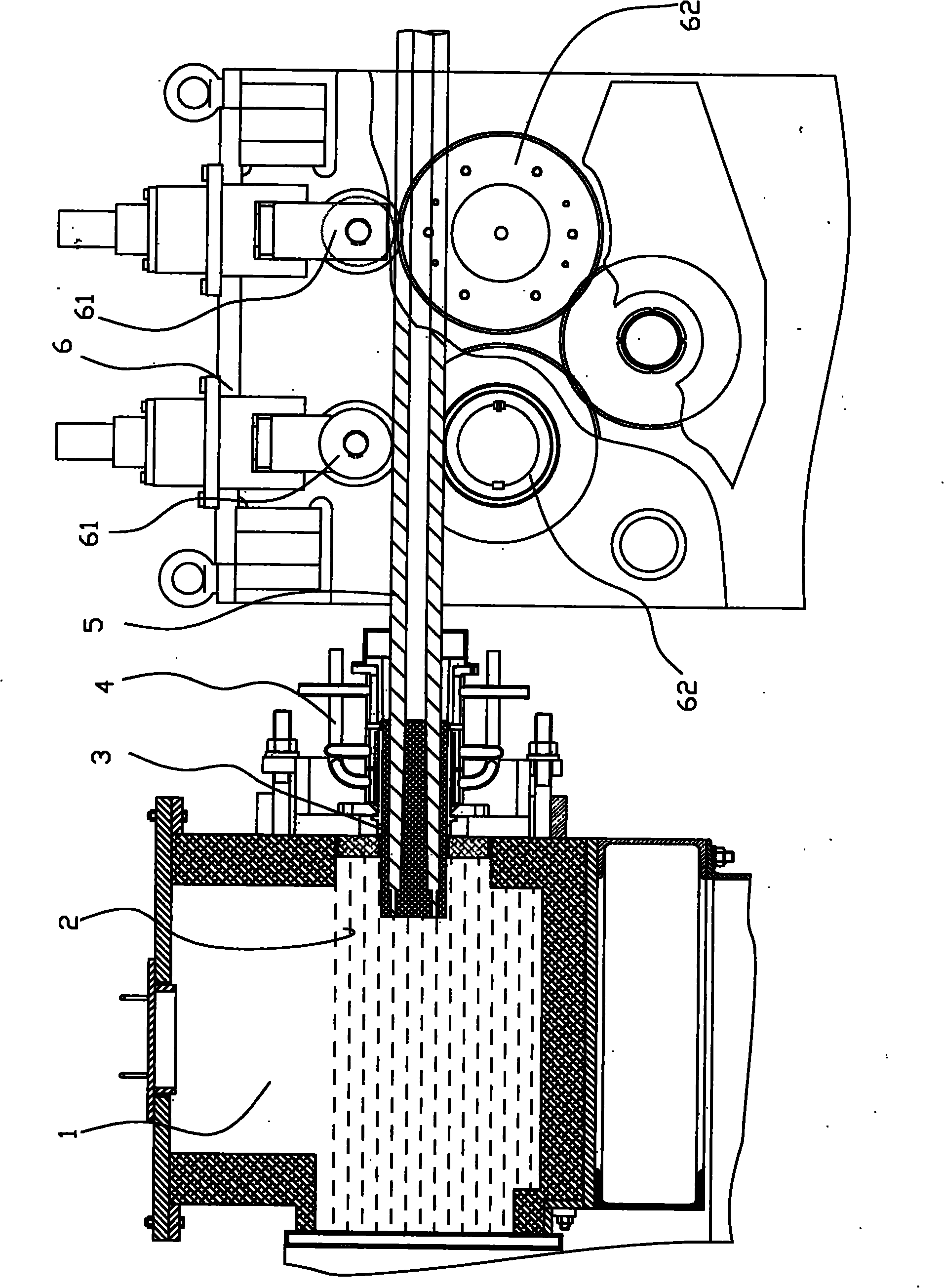 High-frequency copper tube pulling-casting process