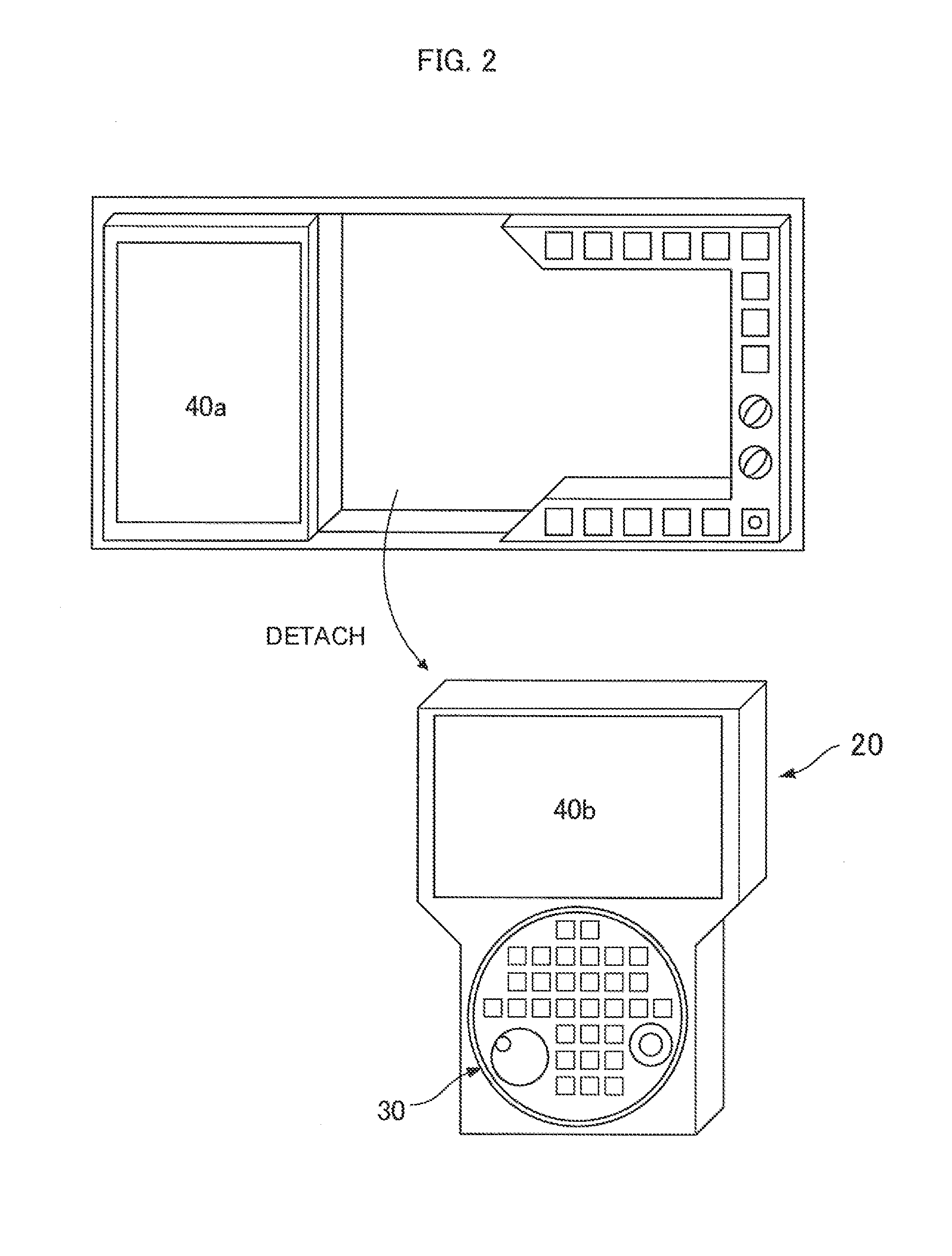 Detachable machine control panel with display