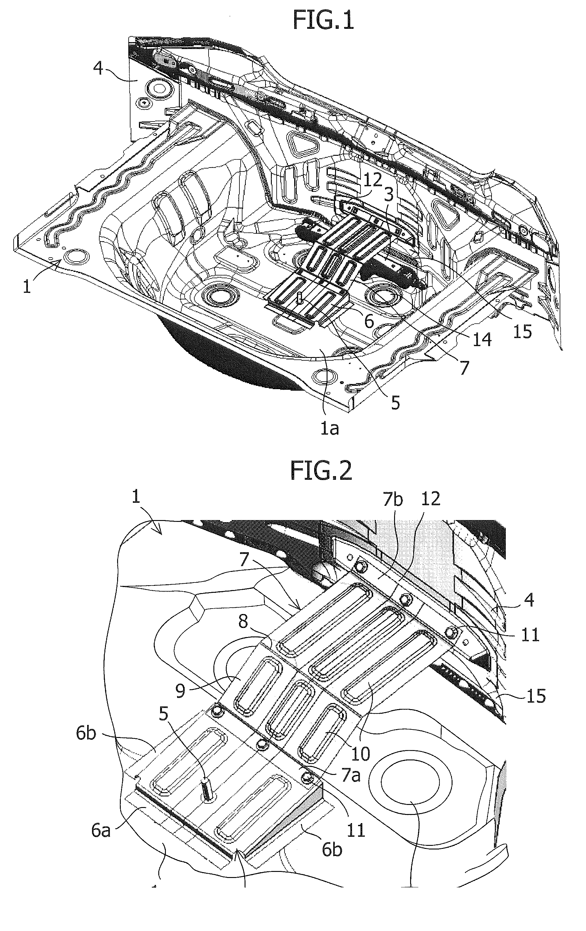 Rear floor structure in vehicle body rear part