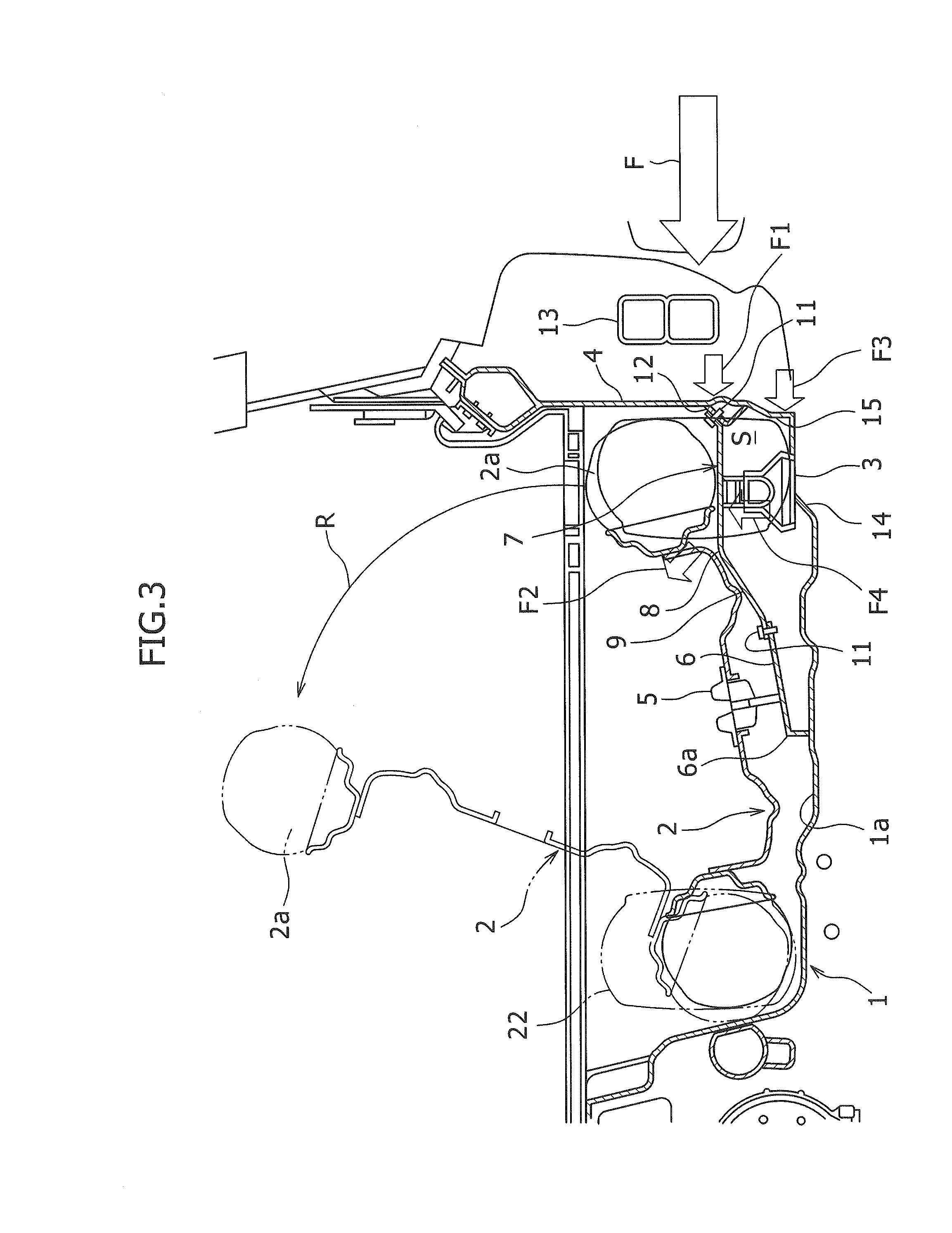 Rear floor structure in vehicle body rear part