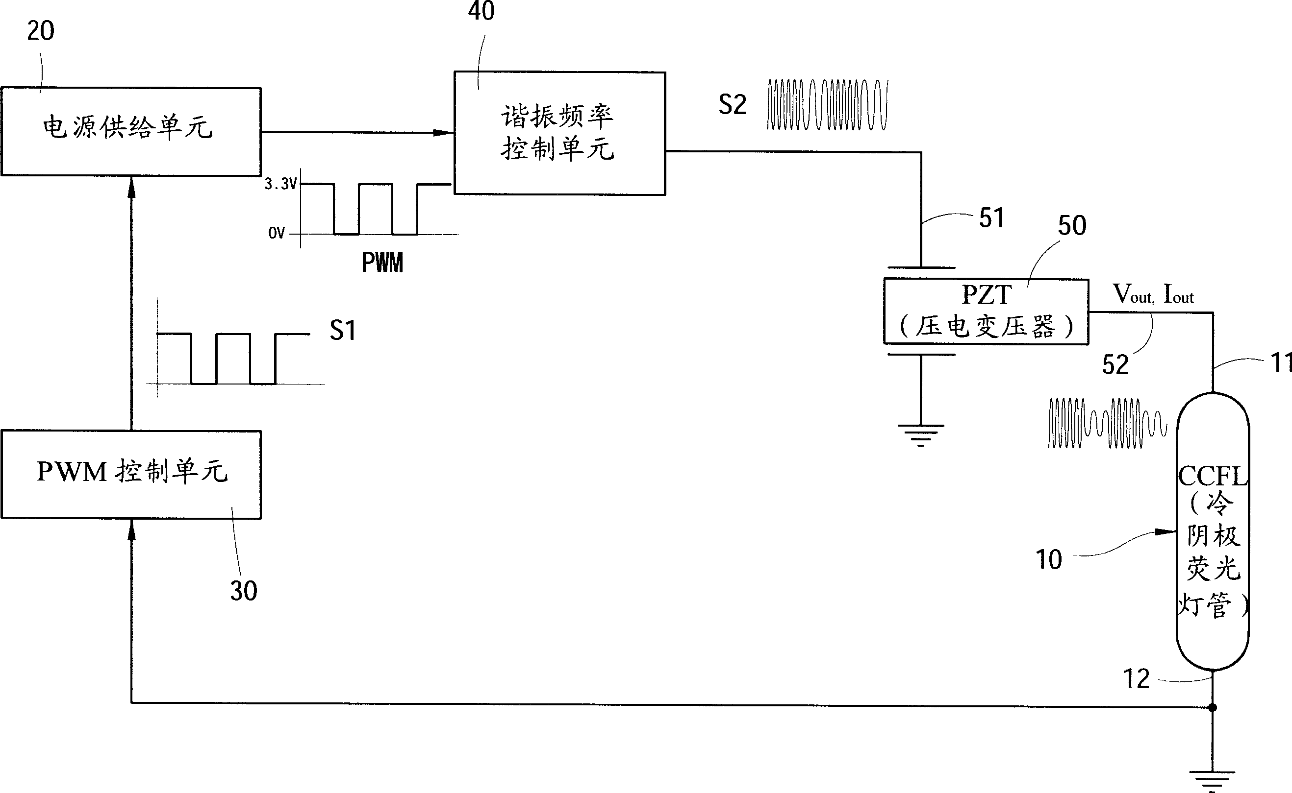 Dimmer for cold cathode fluorescent tube