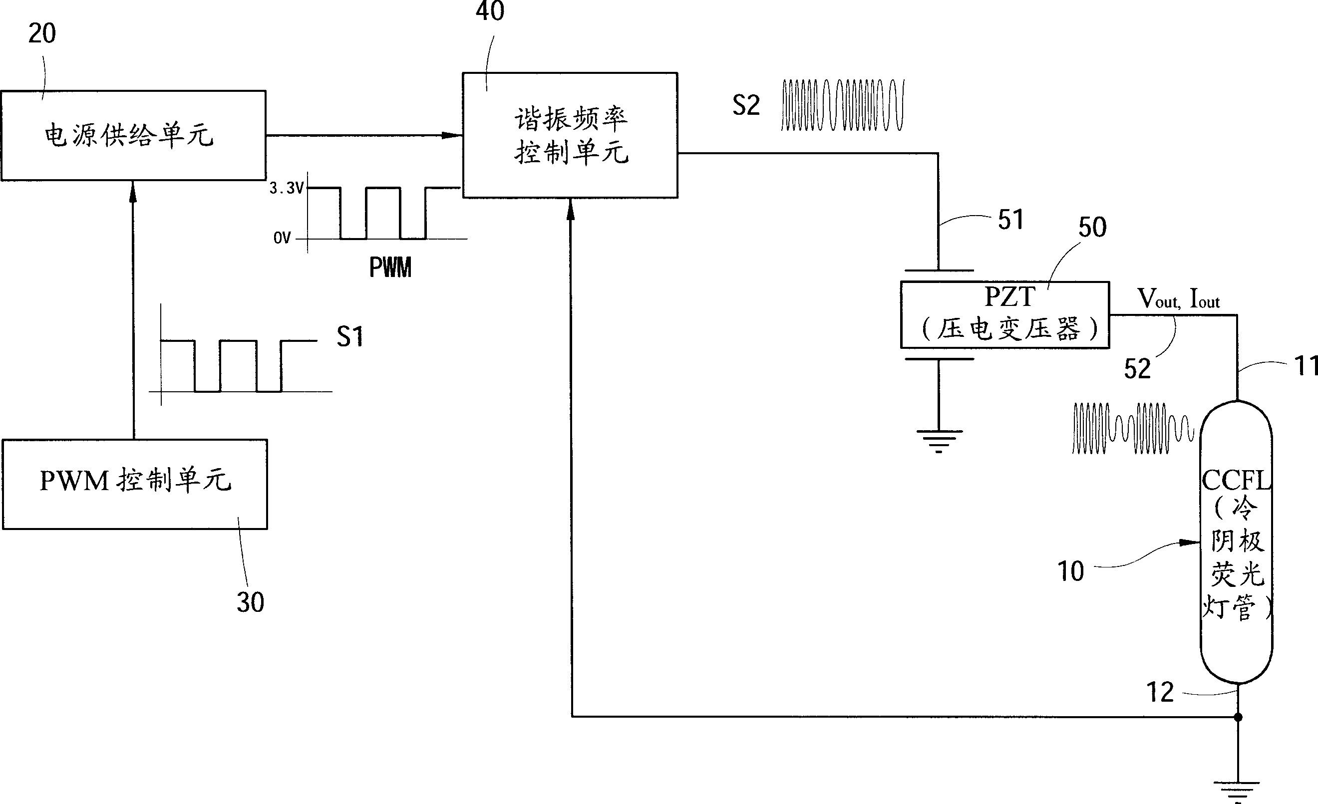 Dimmer for cold cathode fluorescent tube