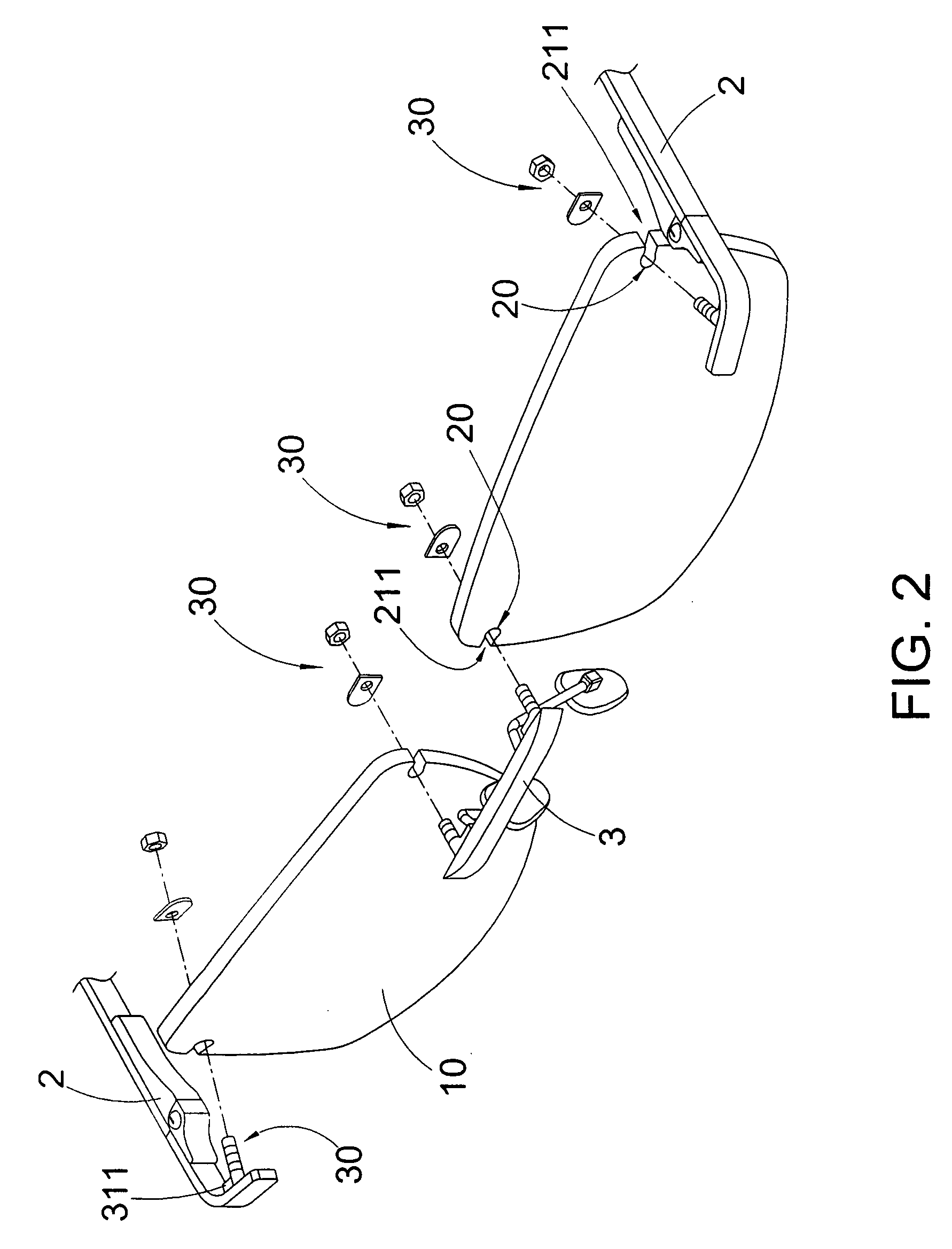 Rimless spectacles