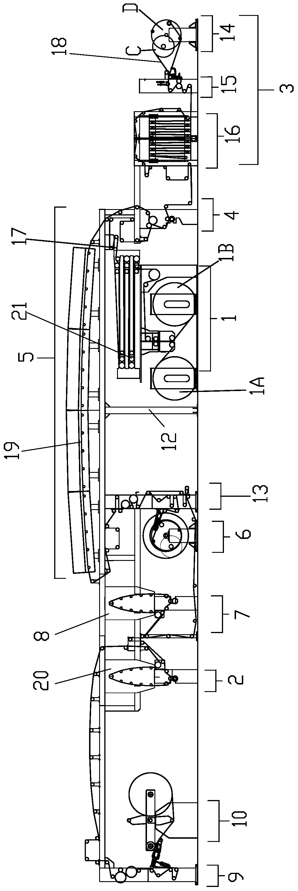 Back coating type double-station laminating machine and working method thereof