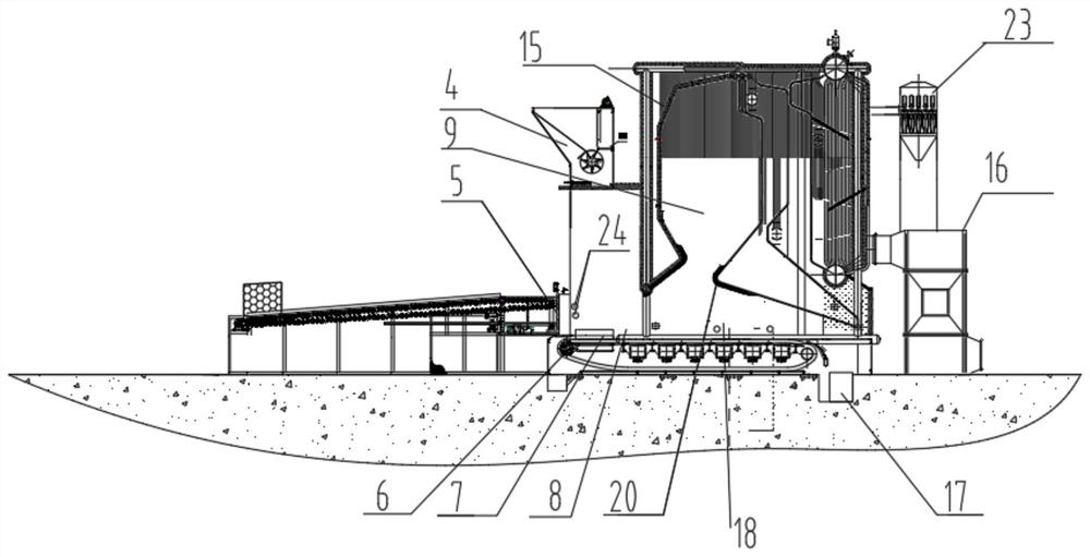 Combustion device, biomass fuel gasification direct-combustion boiler and incineration method