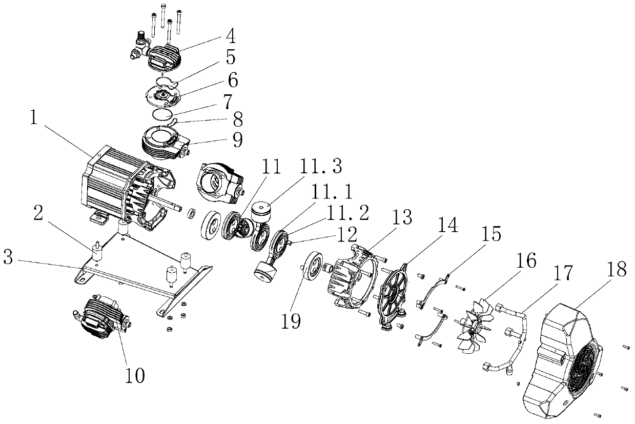 Energy-saving novel oilless self-lubricating piston type air compressor, and using method