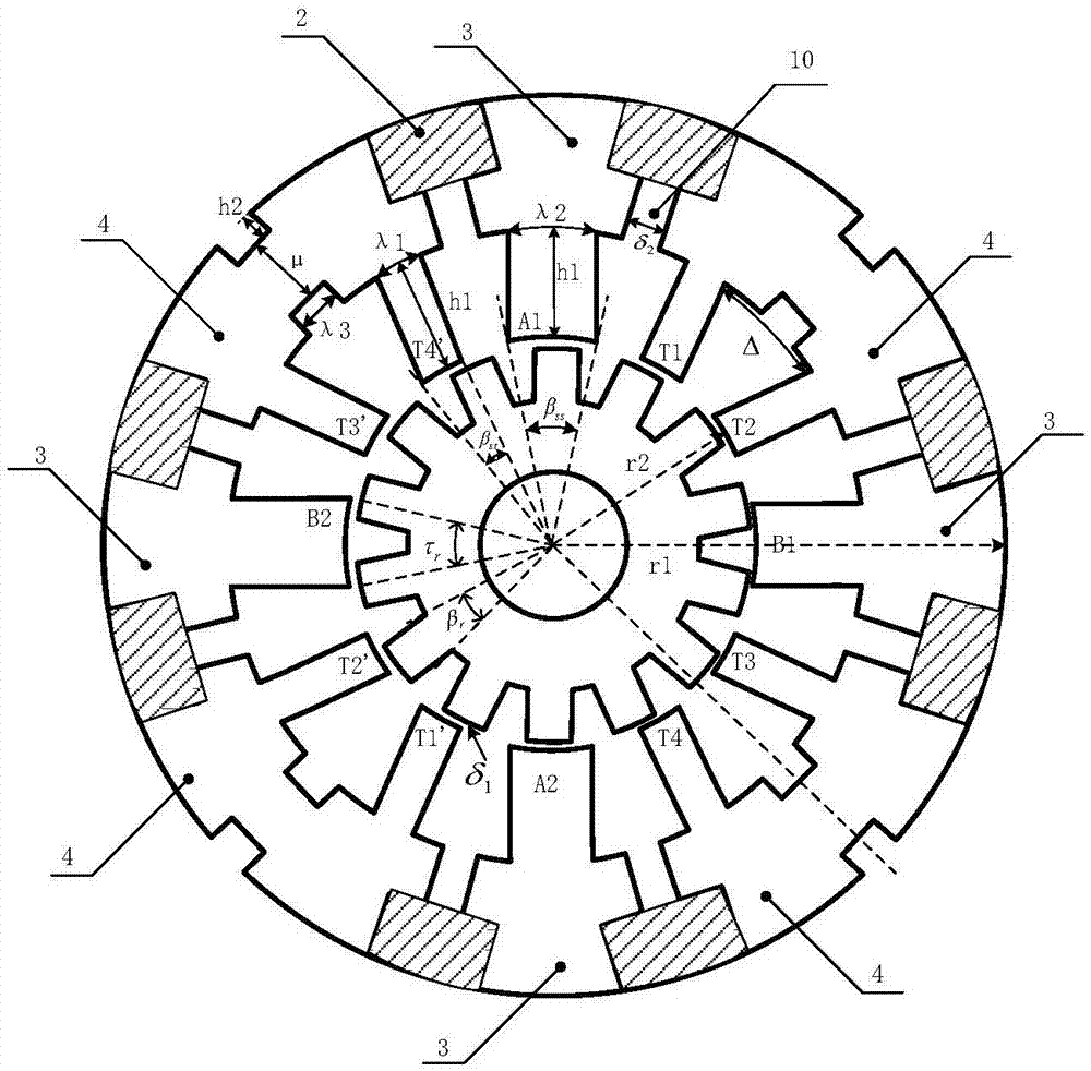 Permanent-magnet bias no-bearing switch reluctance starter/generator