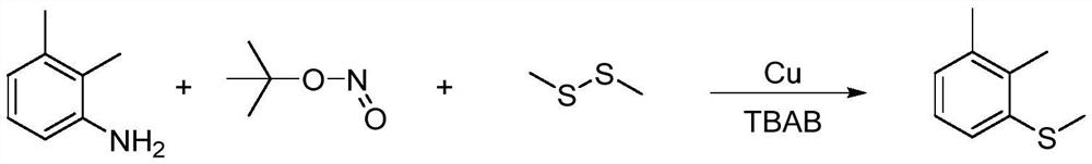 Method for preparing 2, 3-dimethyl thioanisole