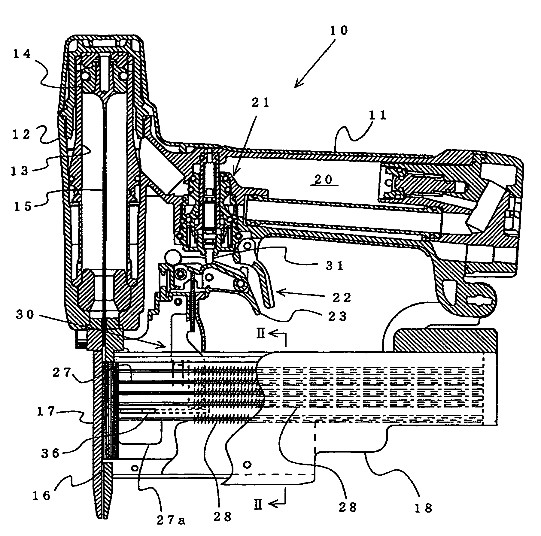 Nailing machine and magazine