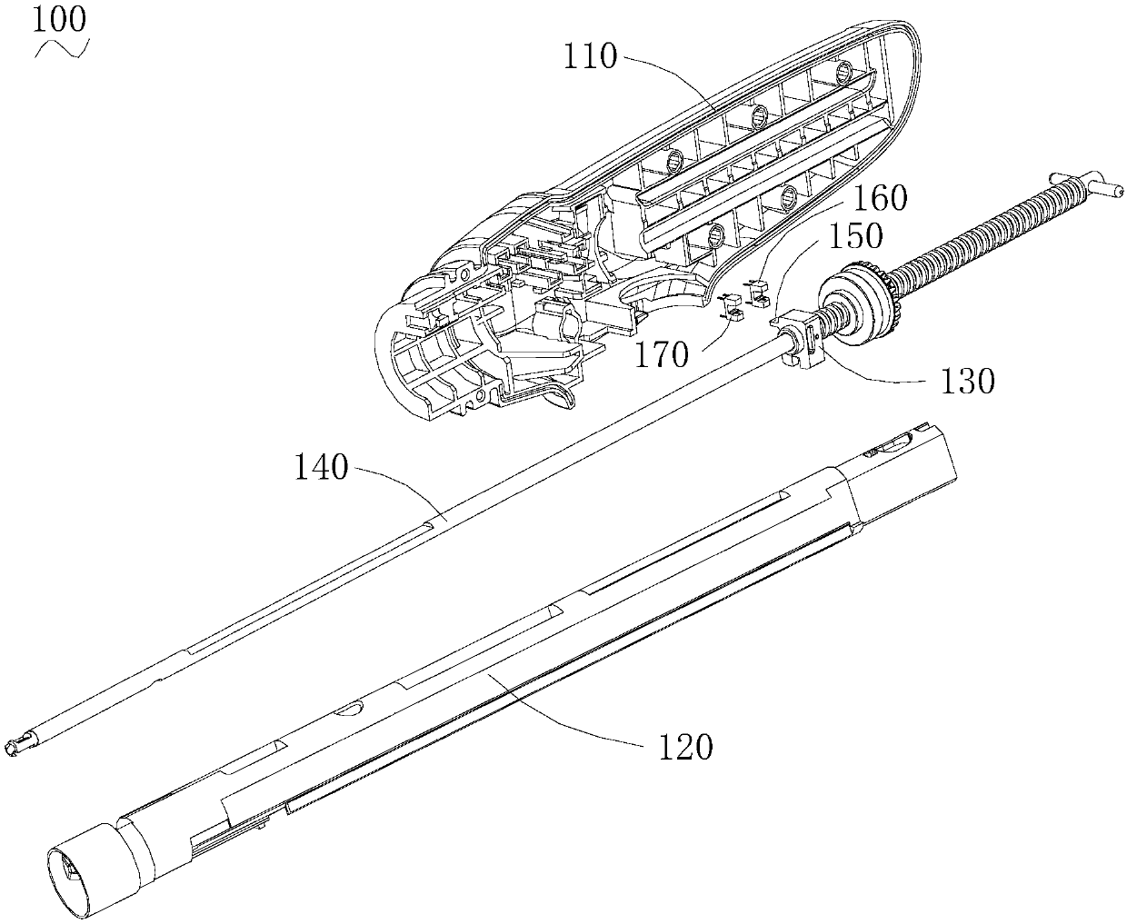 Endoscopic stapler and adapter used for endoscopic stapler