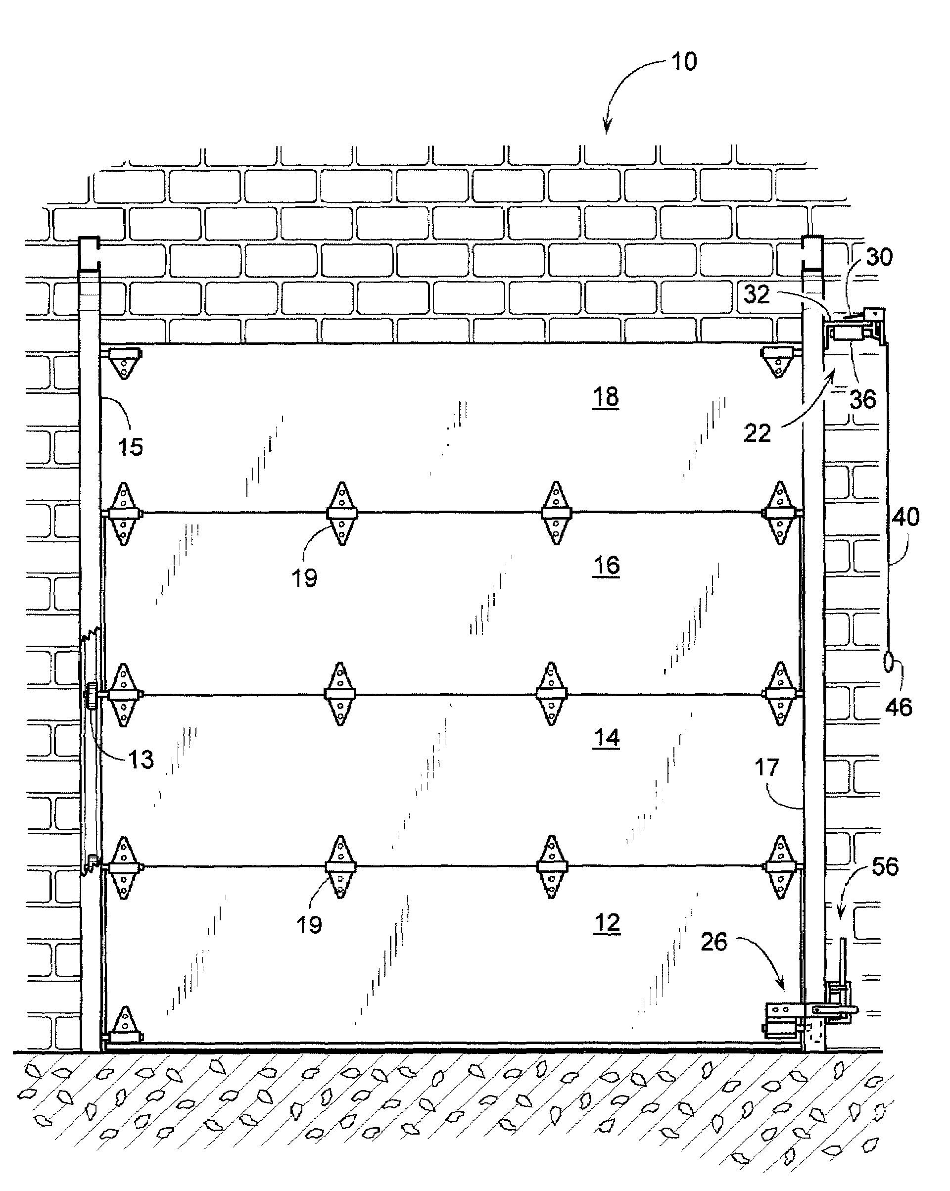 Latch assembly for a sectional door