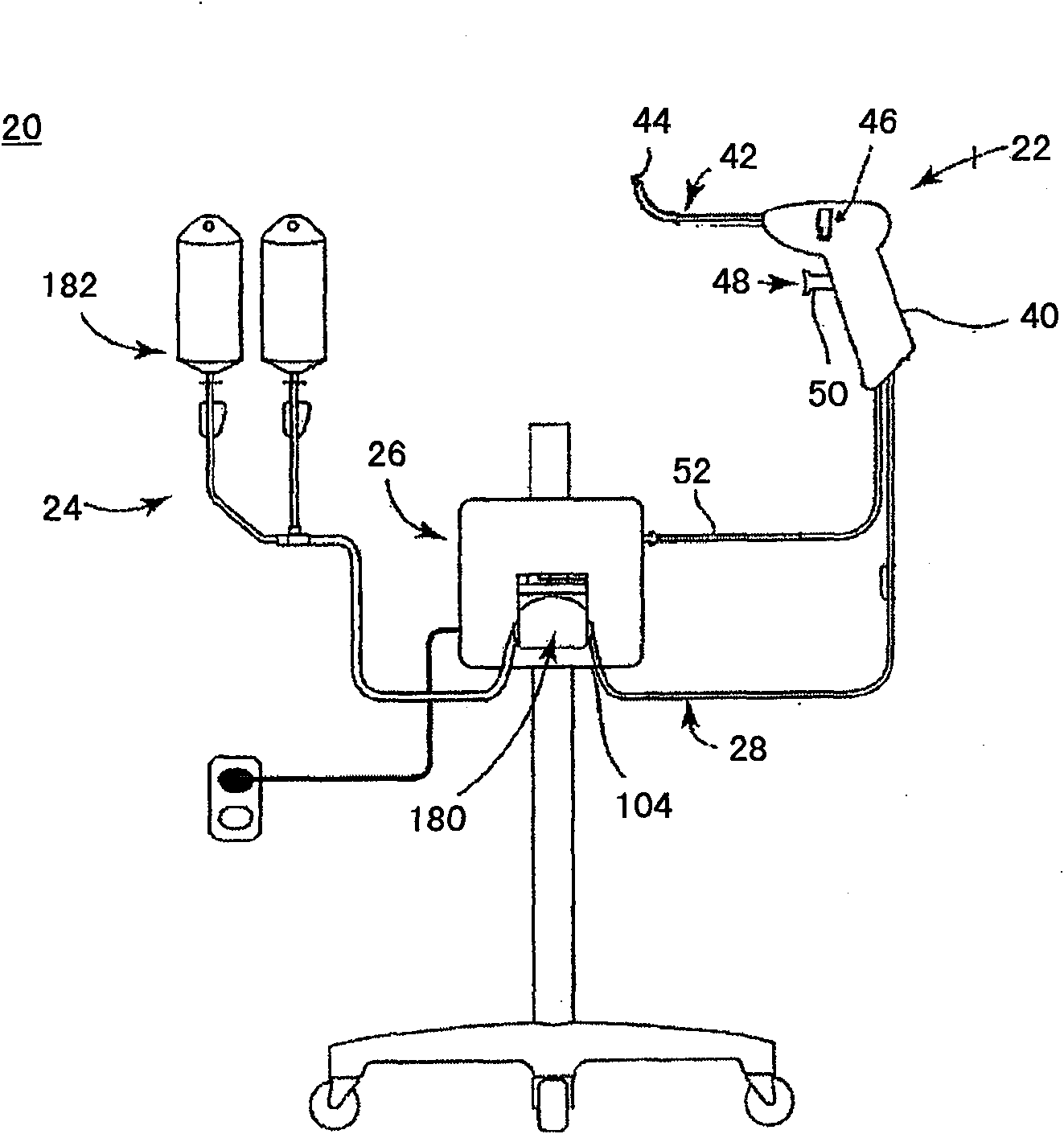 Surgical instrument, system, and method for frontal sinus irrigation