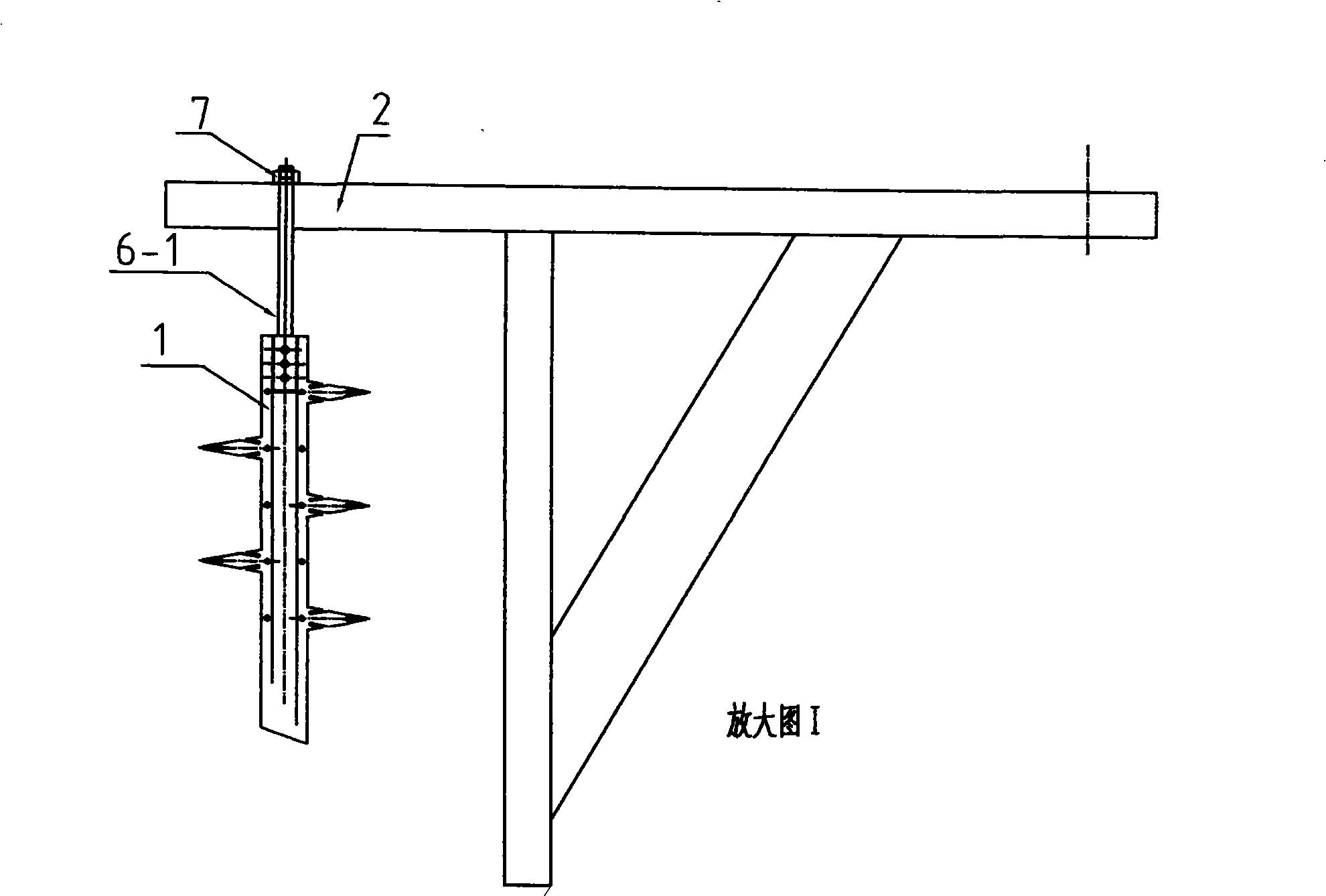 Novel connecting structure and connecting method of cathode ray and cathode frame