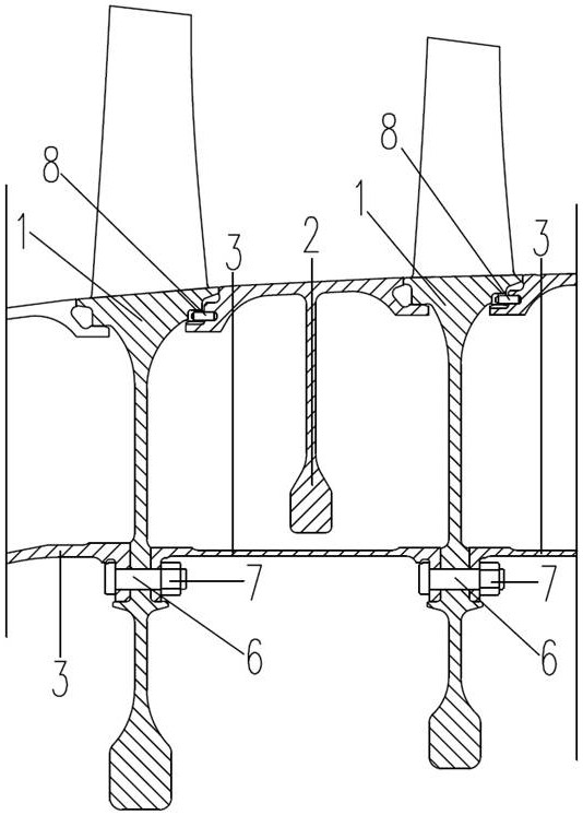 Novel gas turbine low-pressure compressor rotor structure and assembling method