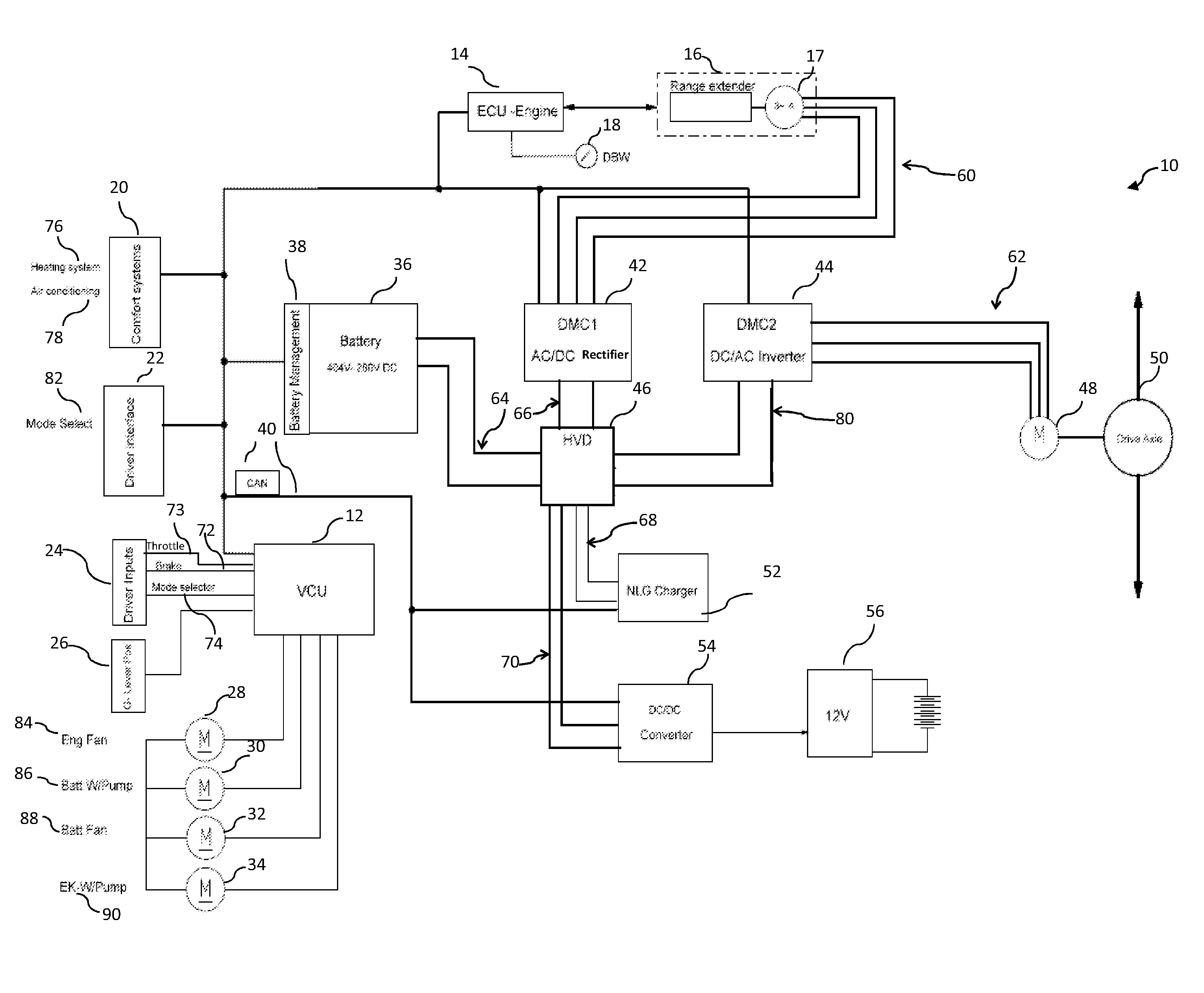 Electric vehicle and on-board battery charging apparatus therefor