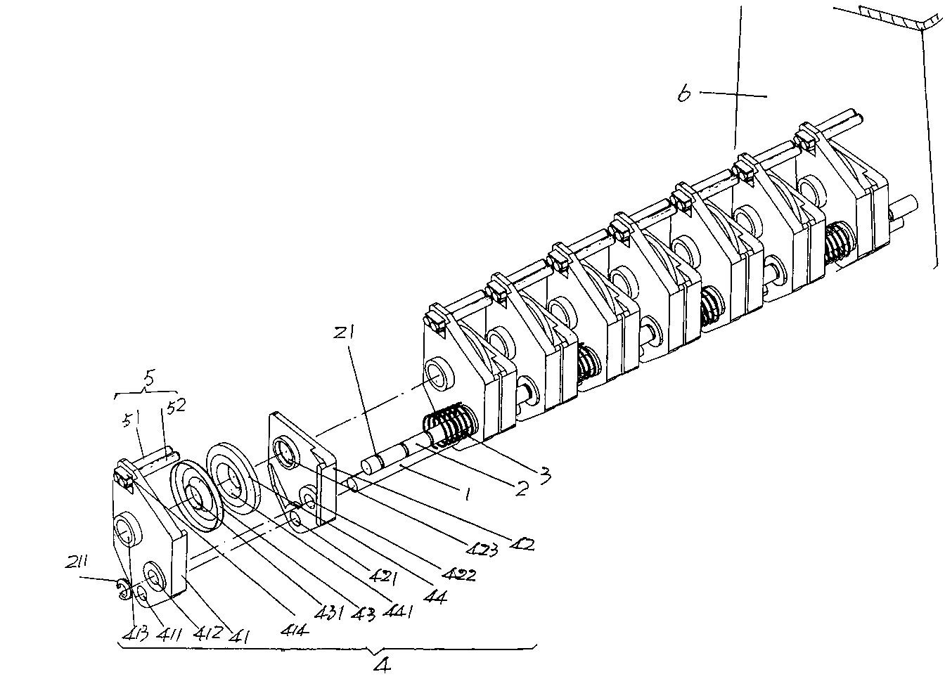 Directional yarn guide mechanism of computer flat knitting machine