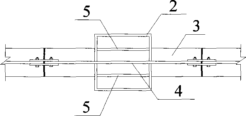 Square steel pipe concrete and H-shaped steel beam nod connection structure