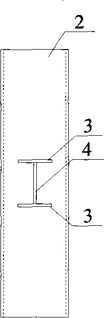 Square steel pipe concrete and H-shaped steel beam nod connection structure