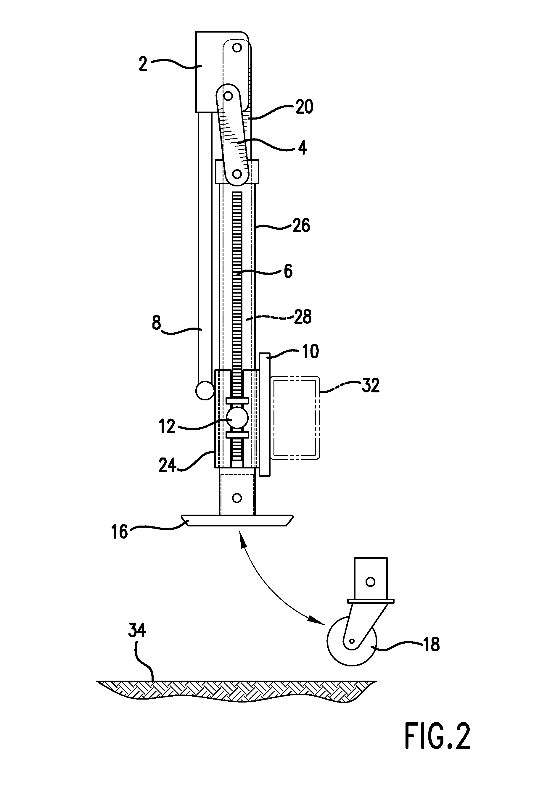 Retractable single-motion lever jack