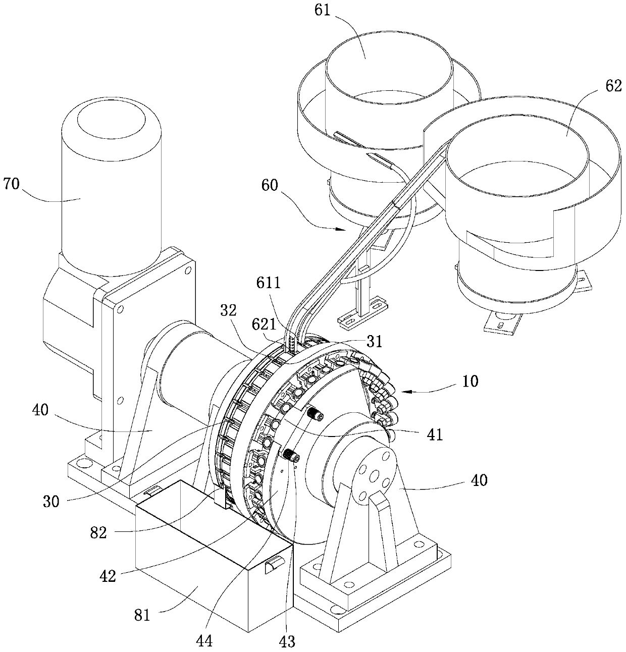 High-speed automatic crimping machine for optical fiber insertion core