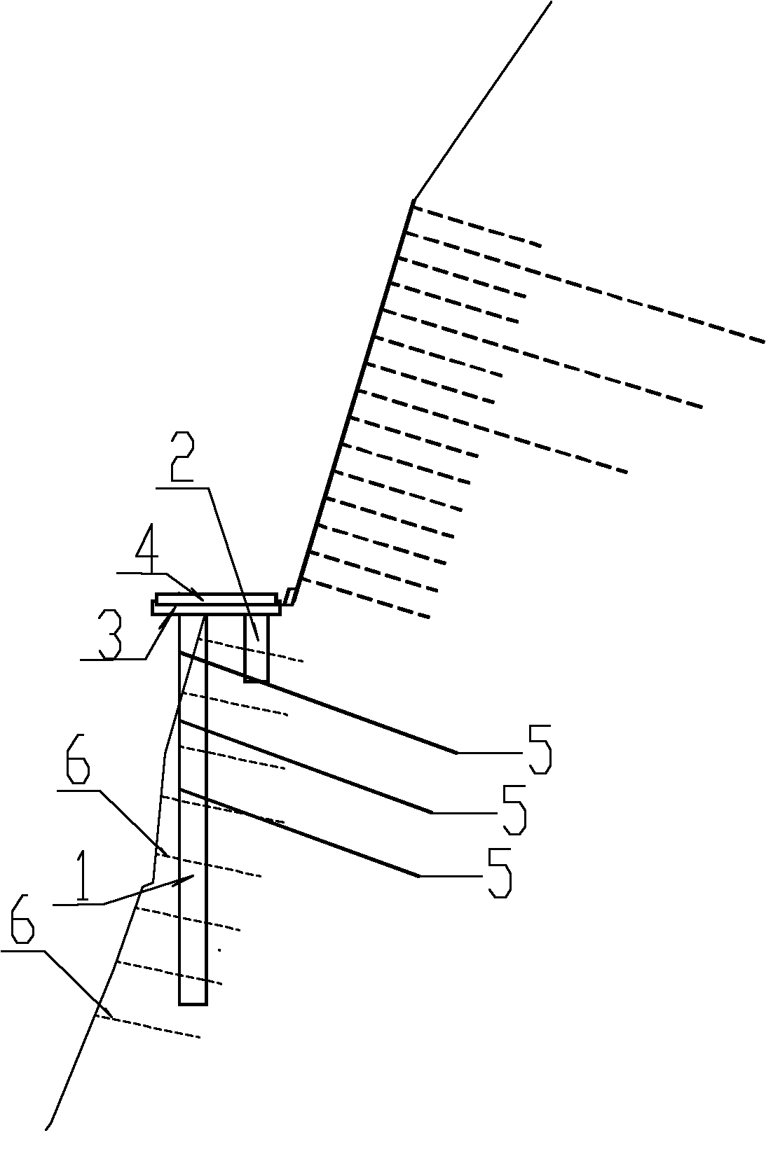 High-steep side slope subgrade structure for mountain area