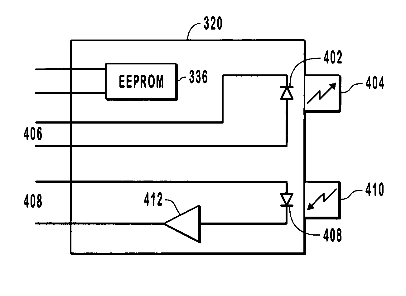 Modular controller that interfaces with modular optical device