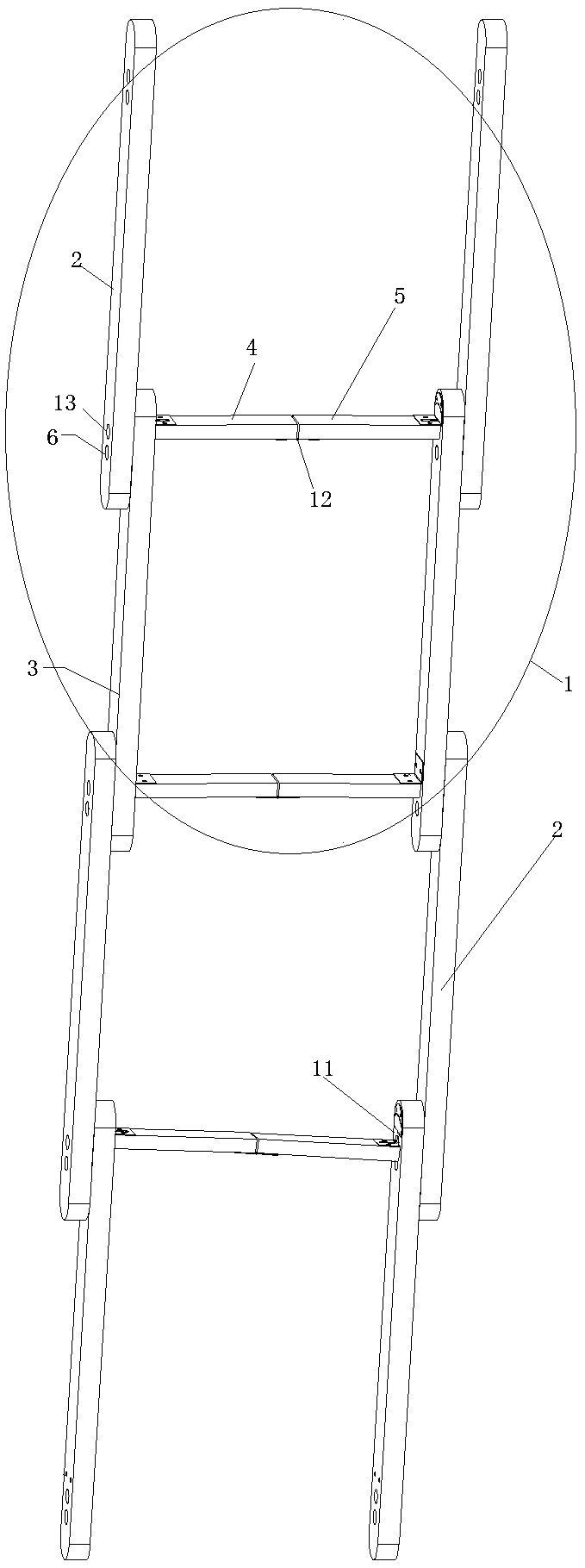 A chain type fully folding ladder