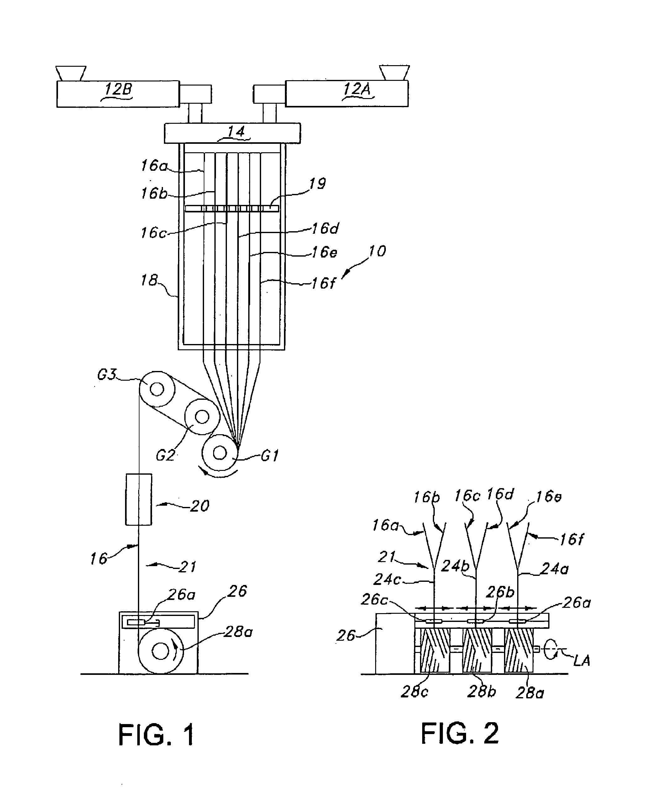 Multiend package of multifilament polyester bicomponent yarn