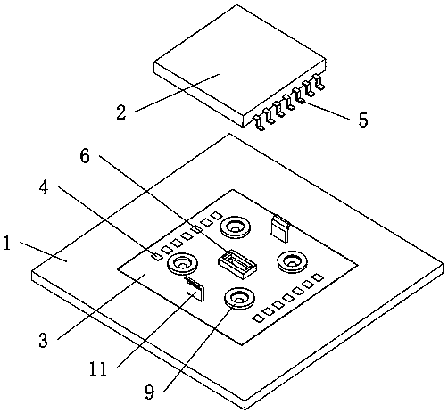 Patch structure convenient for mounting sheet-shaped component on circuit board