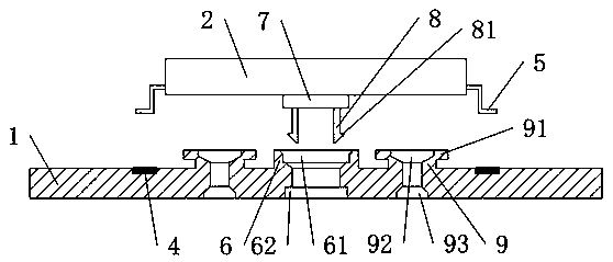 Patch structure convenient for mounting sheet-shaped component on circuit board