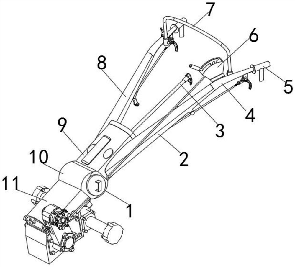 Handrail with limit function for tractor and installation method thereof