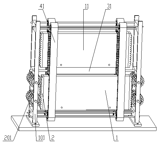 A blackboard with front and rear transposition lifting type for quickly erasing dust