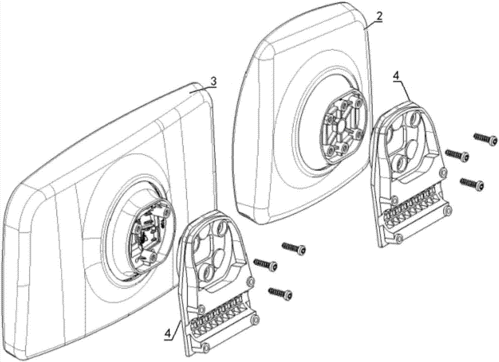 Modularized lens-adjustable integrated truck rear view mirror