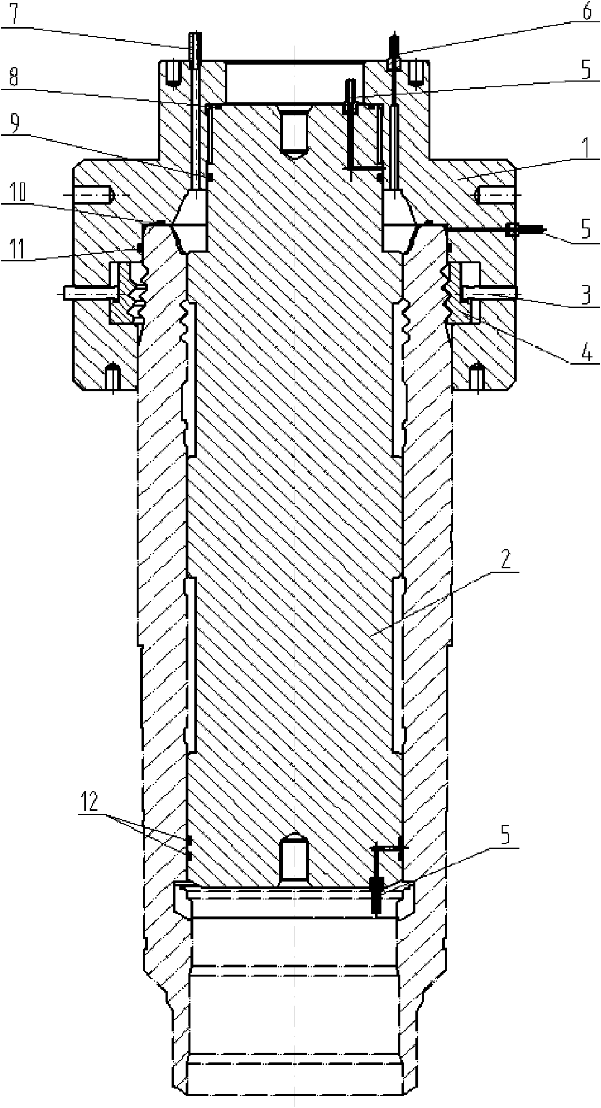 Hydrostatic pressure testing device for underwater wellhead