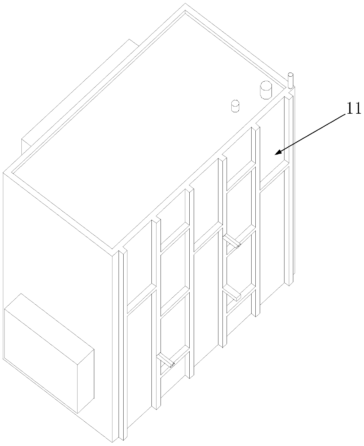 Finely-decorated integrated bathroom with reserved pipe-line trench holes in inner walls