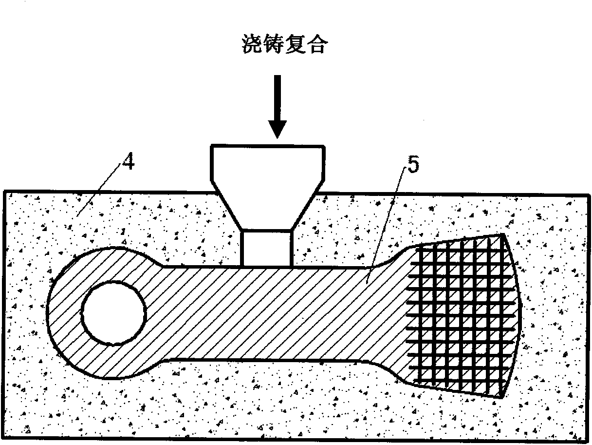 Preparation method of framework reinforcement compound hammerhead