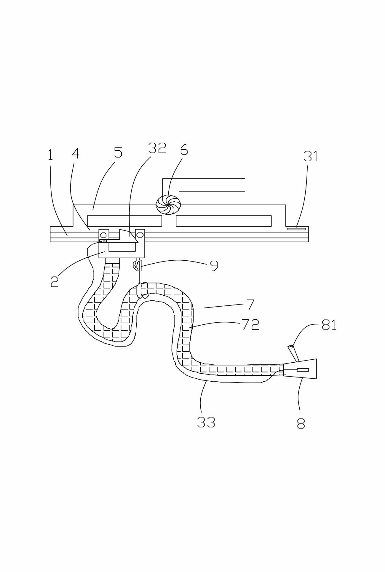 Automobile exhaust gas emission and collection system of automobile assembly workshop