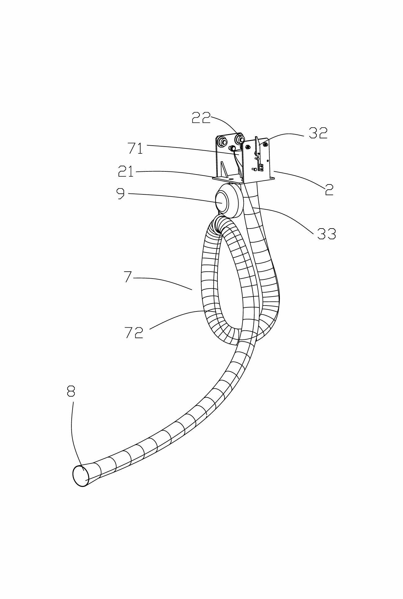 Automobile exhaust gas emission and collection system of automobile assembly workshop