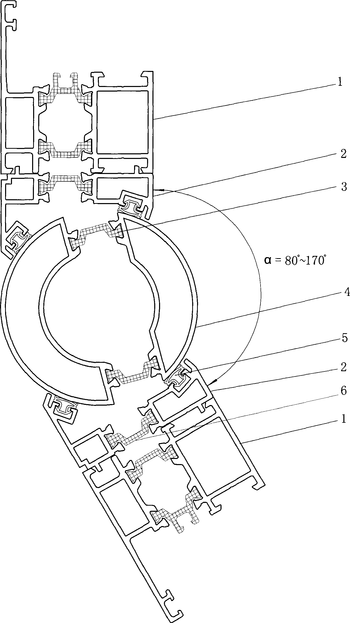 Corner adjustable structure for al-alloy door & window