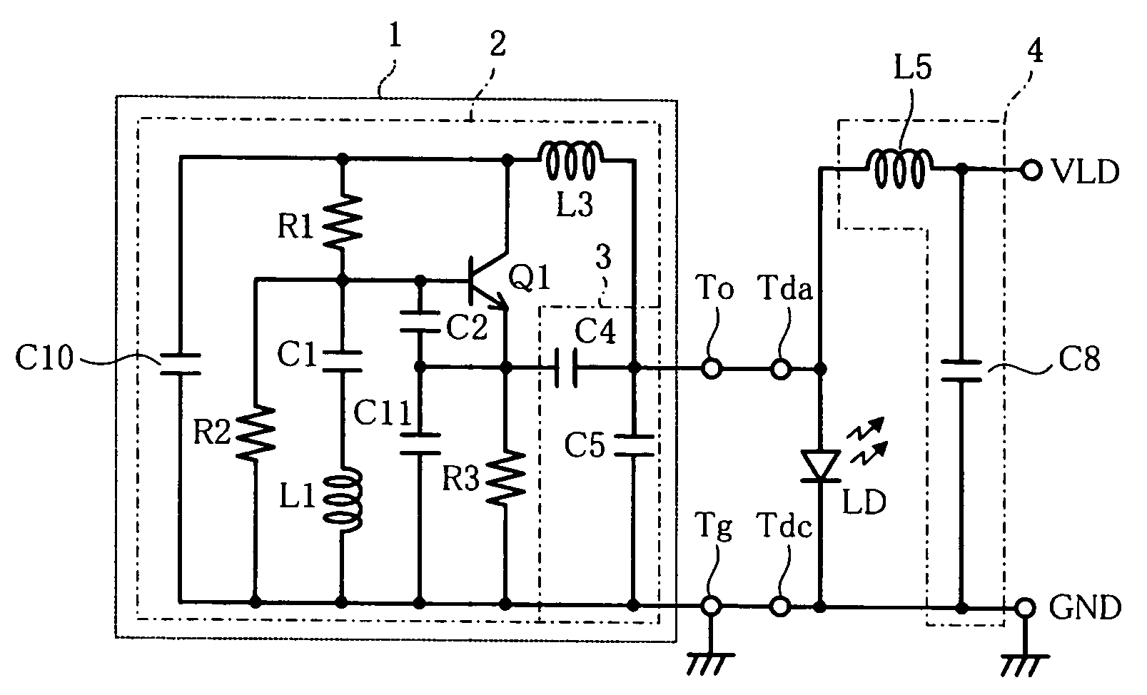 High-frequency superposing module for driving laser diode