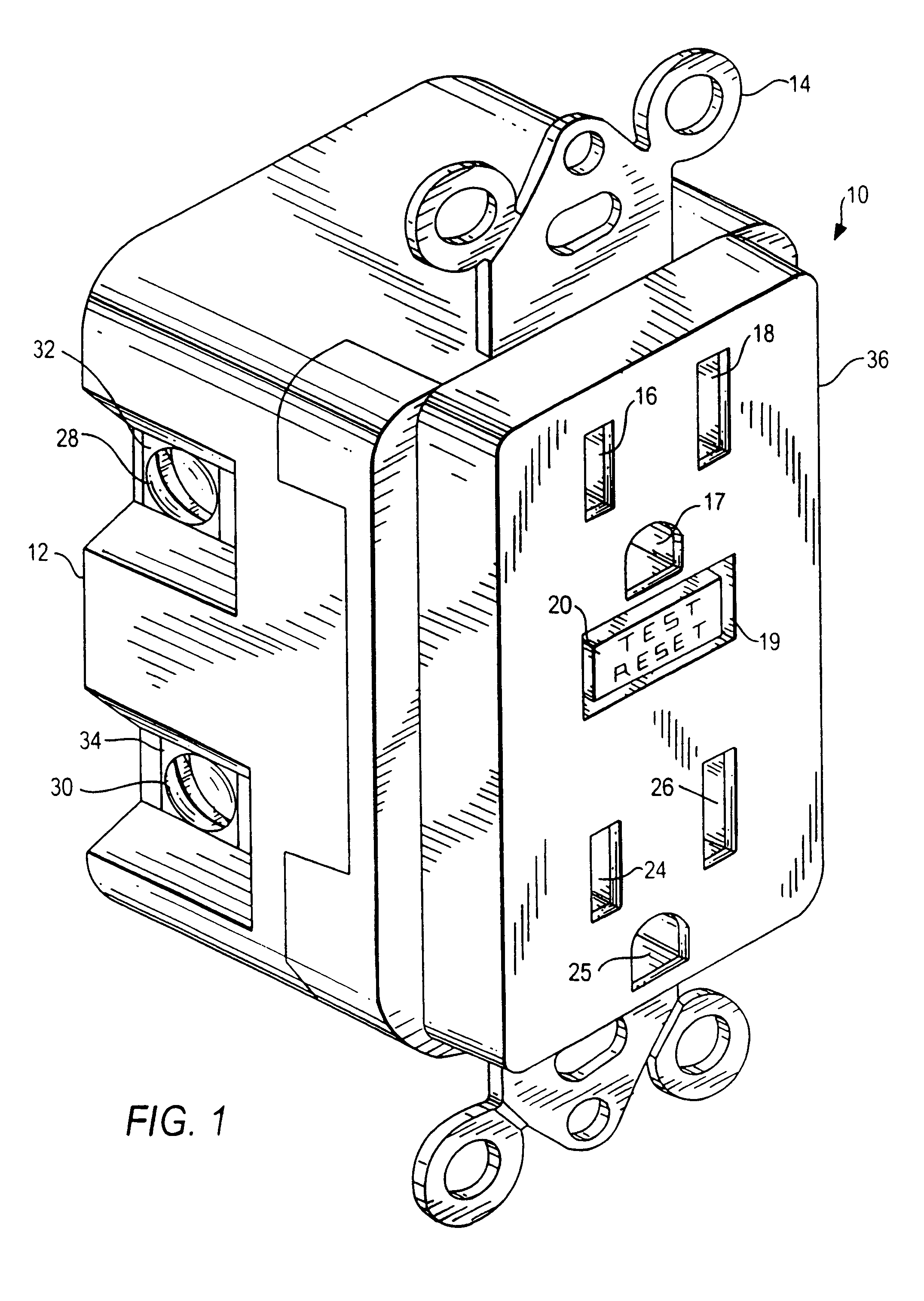 Circuit interrupting device with a single test-reset button