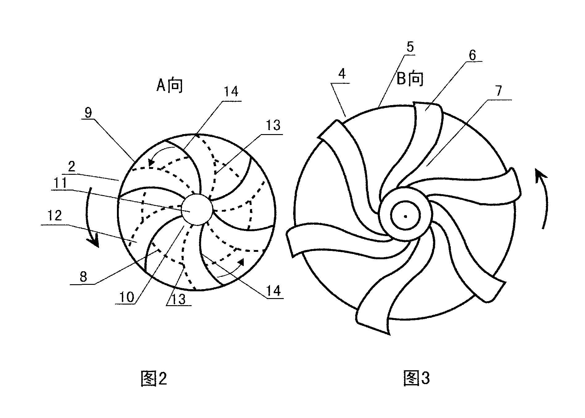 Cyclone air-inlet centrifugal synchronous backward flow fan